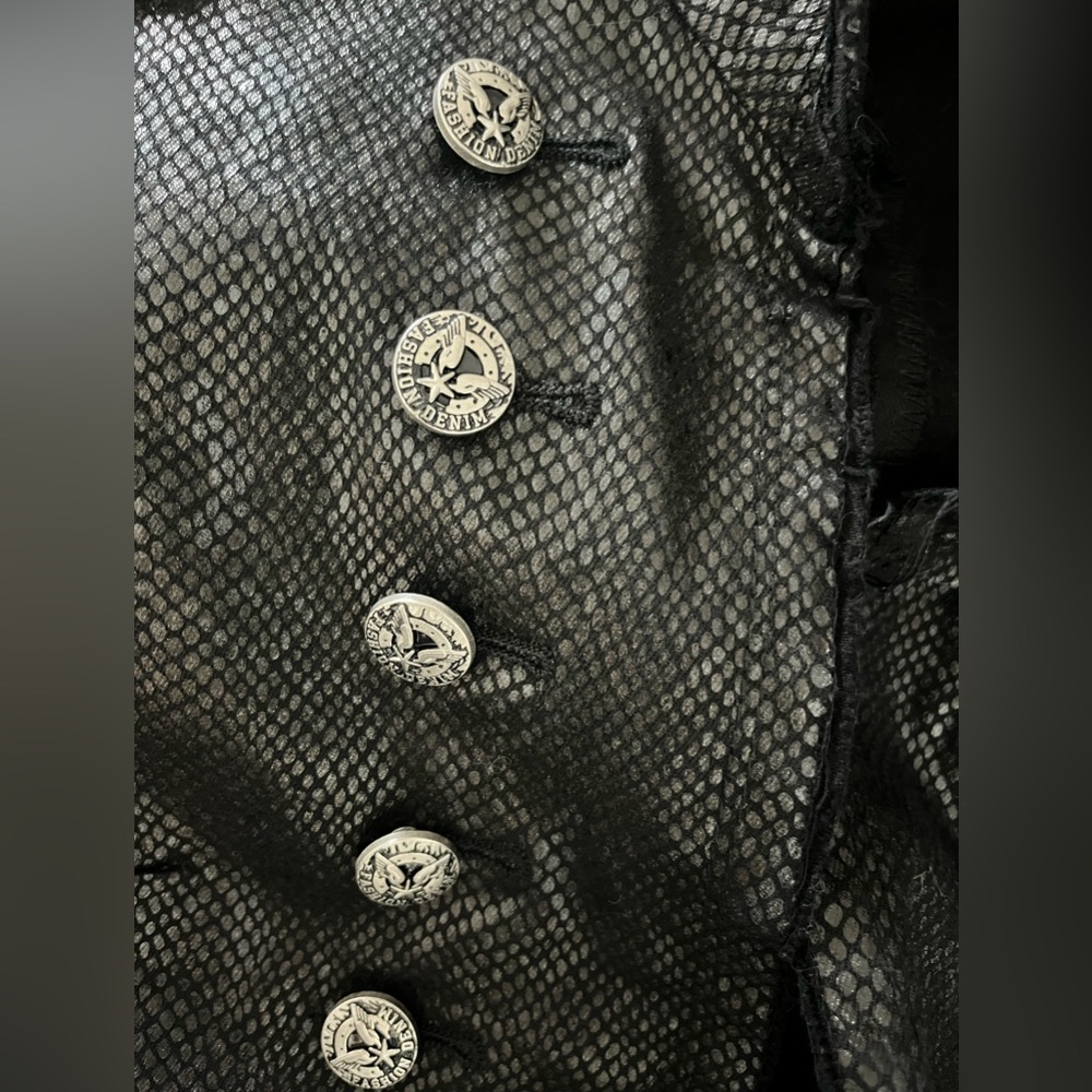 Black Military-Style Women's Blazer Jacket - Picture 6 of 16